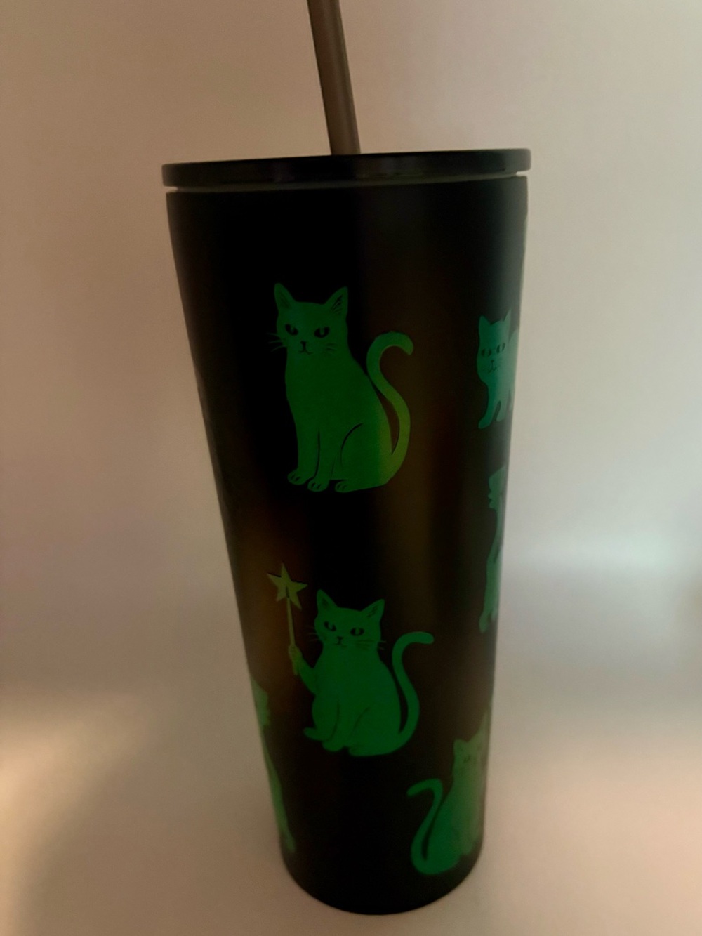 Starbucks Black Cat Glow in the Dark Stainless Steel Tumbler Halloween 2026